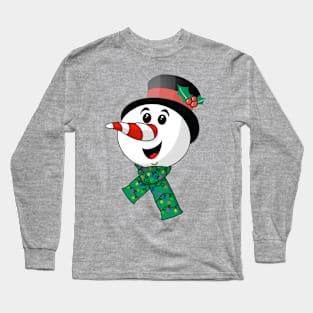 Candy Cane Snowman Long Sleeve T-Shirt